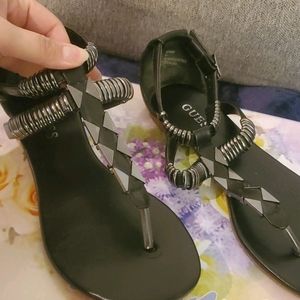 Guess sandals with gunmetal design